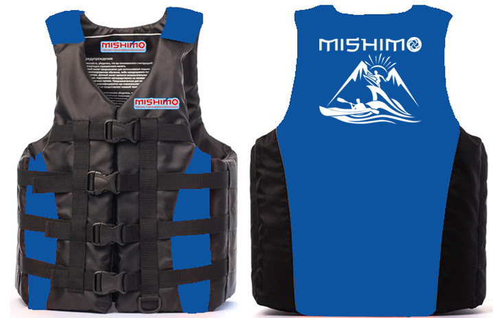 Жилет спасательный MISHIMO PRO Премиум качества  Черно-синий р.XXL