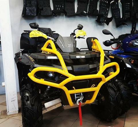 Защита бампер передняя усиленная  в стиле BRP желтая (глянец) на Guepard A800GK-8415004СБ JU091235